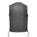 Tombstone - Men's Motorcycle Leather Vest (Gray) - Unik Just for Bikers - Flyclothing LLC