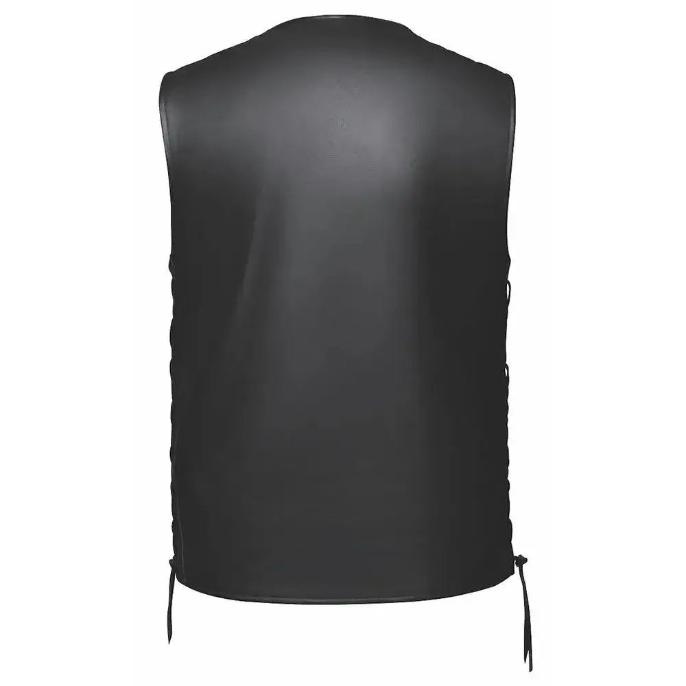 Blackhills - Men's Motorcycle Leather Vest - Unik Just for Bikers - Flyclothing LLC