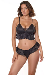 Kissed By Satin Bralette & Panty - COQUETTE - Flyclothing LLC