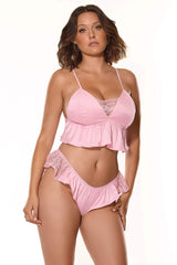 Kissed By Satin Bralette & Panty - COQUETTE - Flyclothing LLC