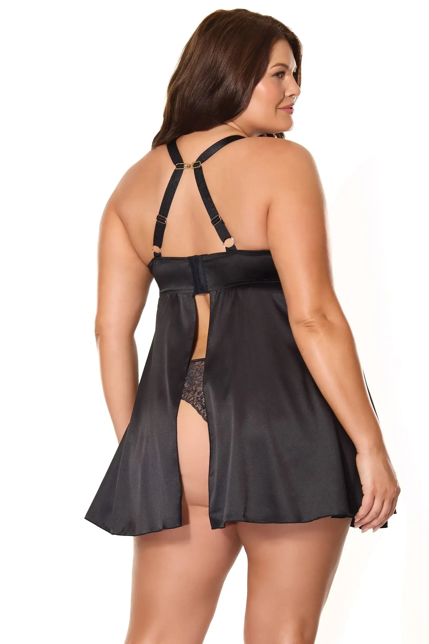 Kissed By Satin Babydoll & Thong - COQUETTE - Flyclothing LLC