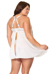Kissed By Satin Babydoll & Thong - COQUETTE - Flyclothing LLC