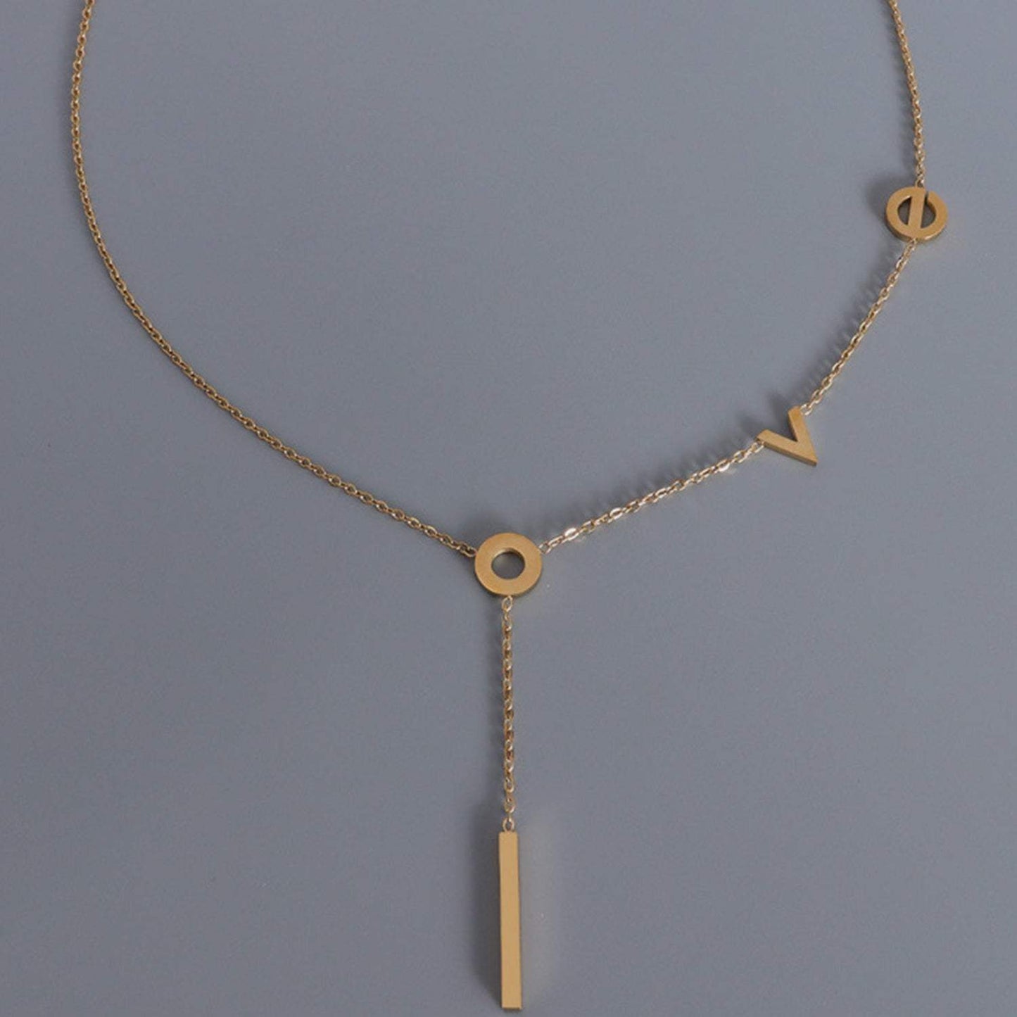 Titanium Steel Letter Necklace - Trendsi - Flyclothing LLC