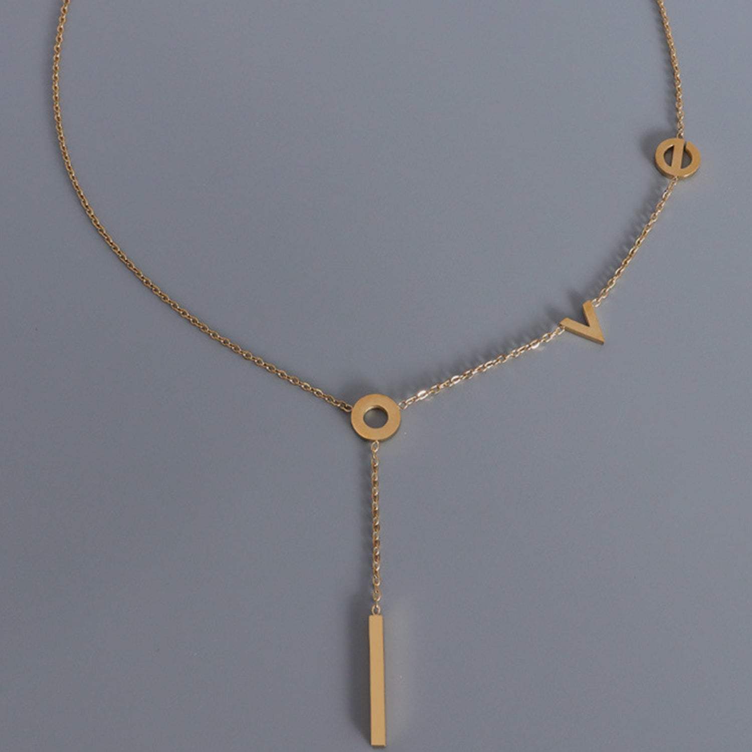 Titanium Steel Letter Necklace - Trendsi - Flyclothing LLC