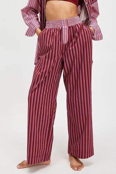 Striped Wide Leg Pants - Trendsi - Flyclothing LLC