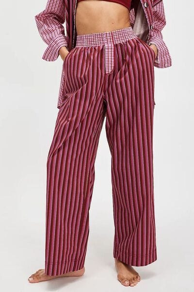 Striped Wide Leg Pants - Trendsi