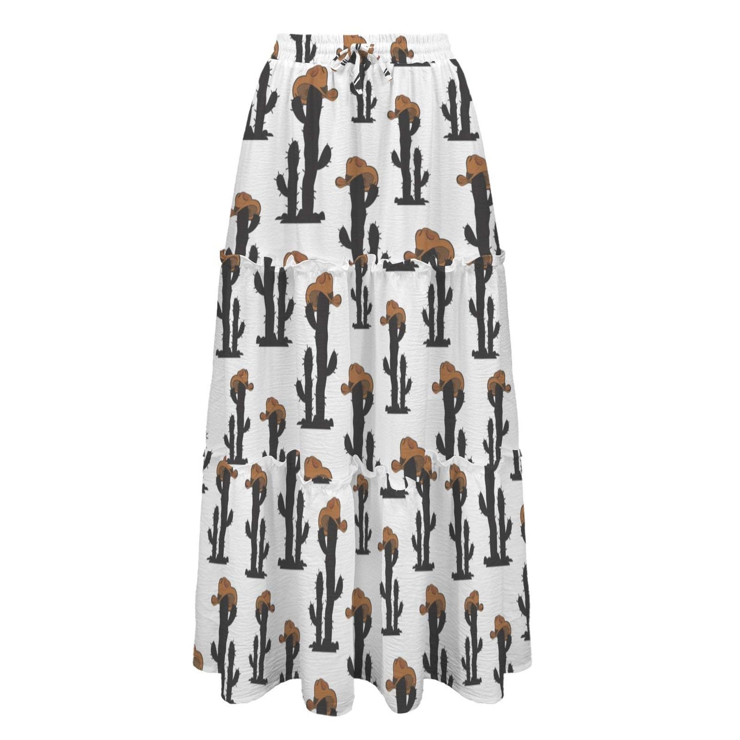 Baha Ranch Western Cactus Tiered Prairie Maxi Skirt - Baha Ranch Western Wear - Flyclothing LLC
