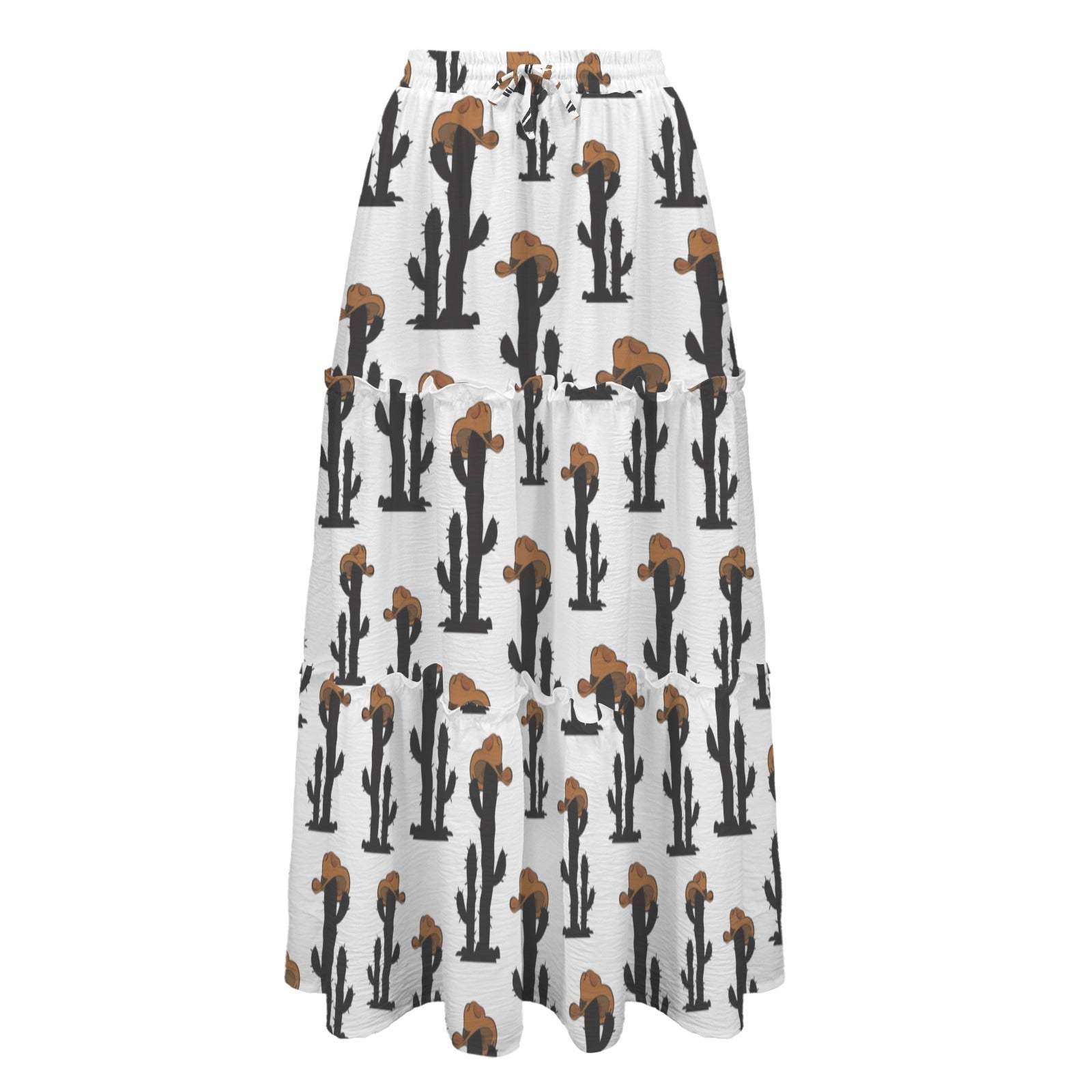 Baha Ranch Western Cactus Tiered Prairie Maxi Skirt - Baha Ranch Western Wear - Flyclothing LLC