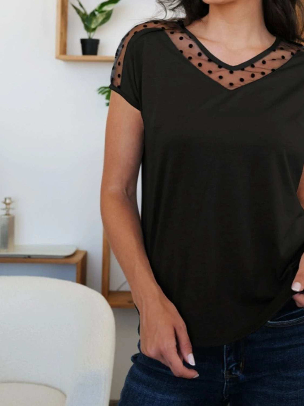 FAM-FAM V-Neck Short Sleeve T-Shirt - Trendsi - Flyclothing LLC