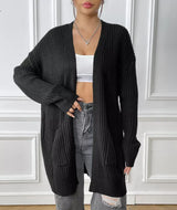 Open Front Drop Shoulder Cardigan - Trendsi - Flyclothing LLC