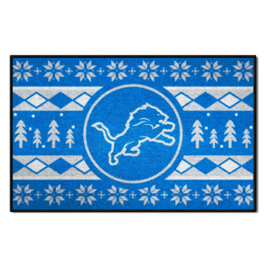 Detroit Lions Holiday Sweater Starter Mat Accent Rug - 19in. x 30in. - Detroit Lions