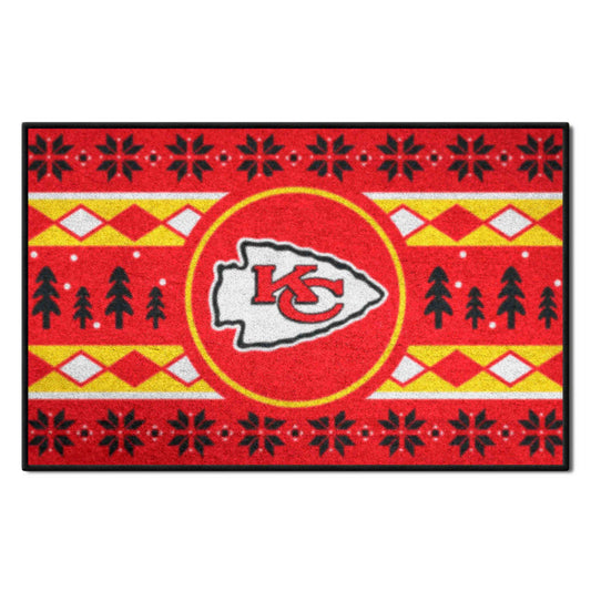 Kansas City Chiefs Holiday Sweater Starter Mat Accent Rug - 19in. x 30in. - Kansas City Chiefs