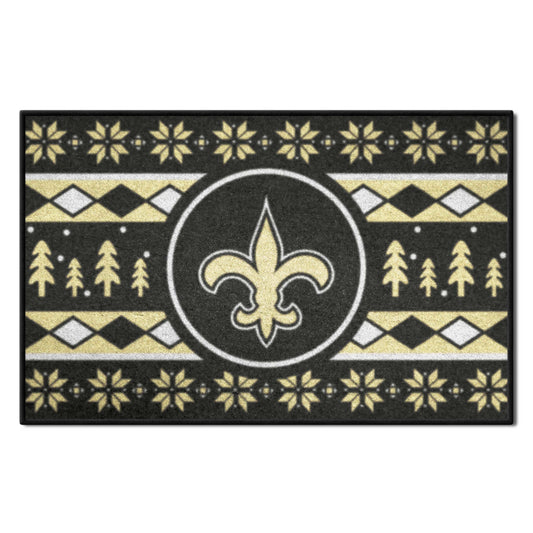 New Orleans Saints Holiday Sweater Starter Mat Accent Rug - 19in. x 30in. - New Orleans Saints