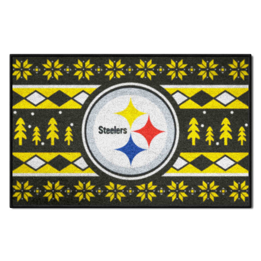 Pittsburgh Steelers Holiday Sweater Starter Mat Accent Rug - 19in. x 30in. - Pittsburgh Steelers