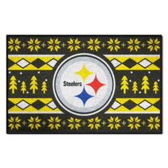 Pittsburgh Steelers Holiday Sweater Starter Mat Accent Rug - 19in. x 30in. - Pittsburgh Steelers