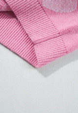 Pearl Trim Heart Round Neck Long Sleeve Sweater - Trendsi - Flyclothing LLC