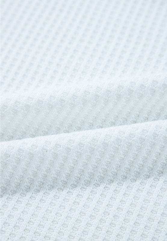 Waffle-Knit Leopard V-Neck Long Sleeve Blouse - Trendsi - Flyclothing LLC