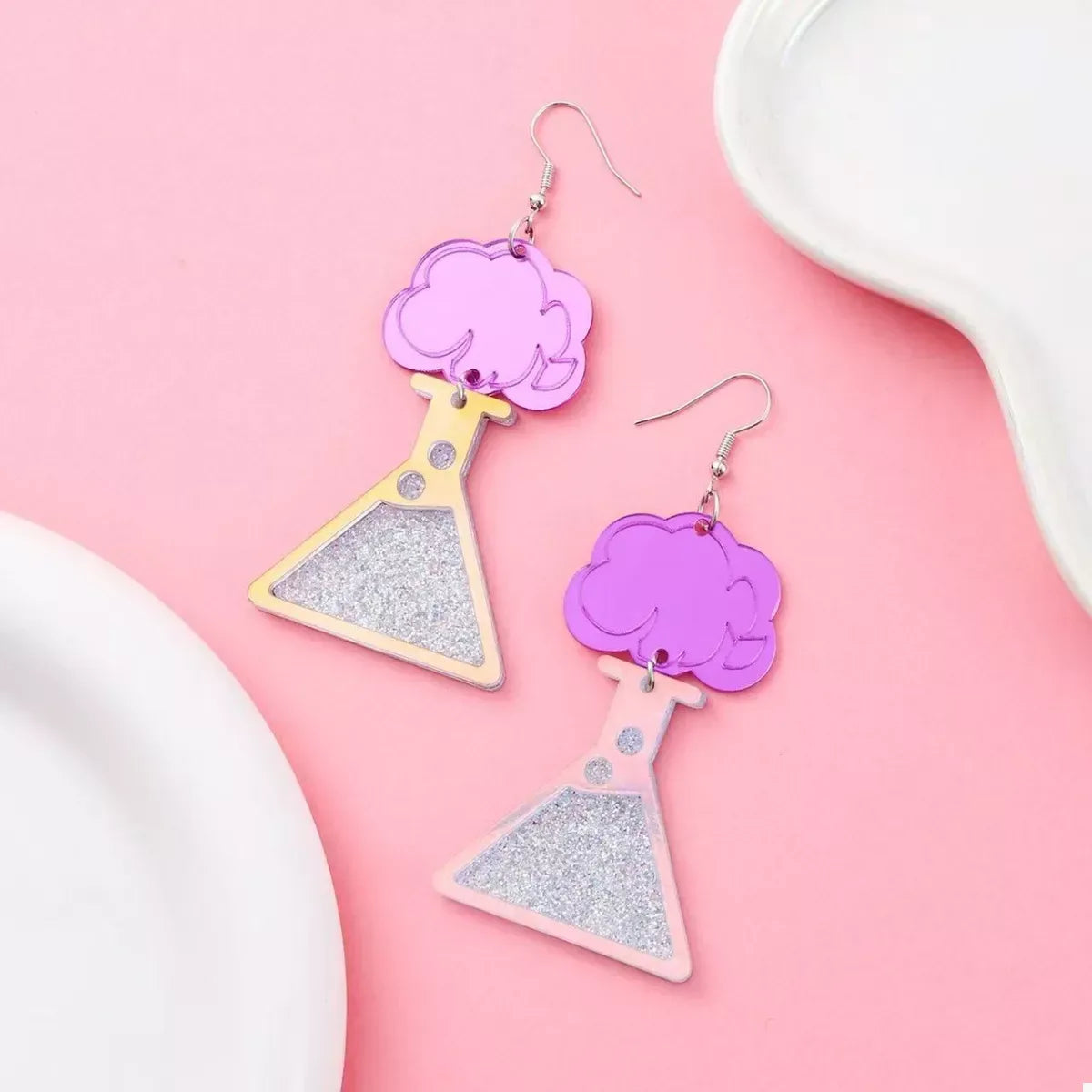 Funky Science Beaker Dangle Earrings - Trendsi - Flyclothing LLC