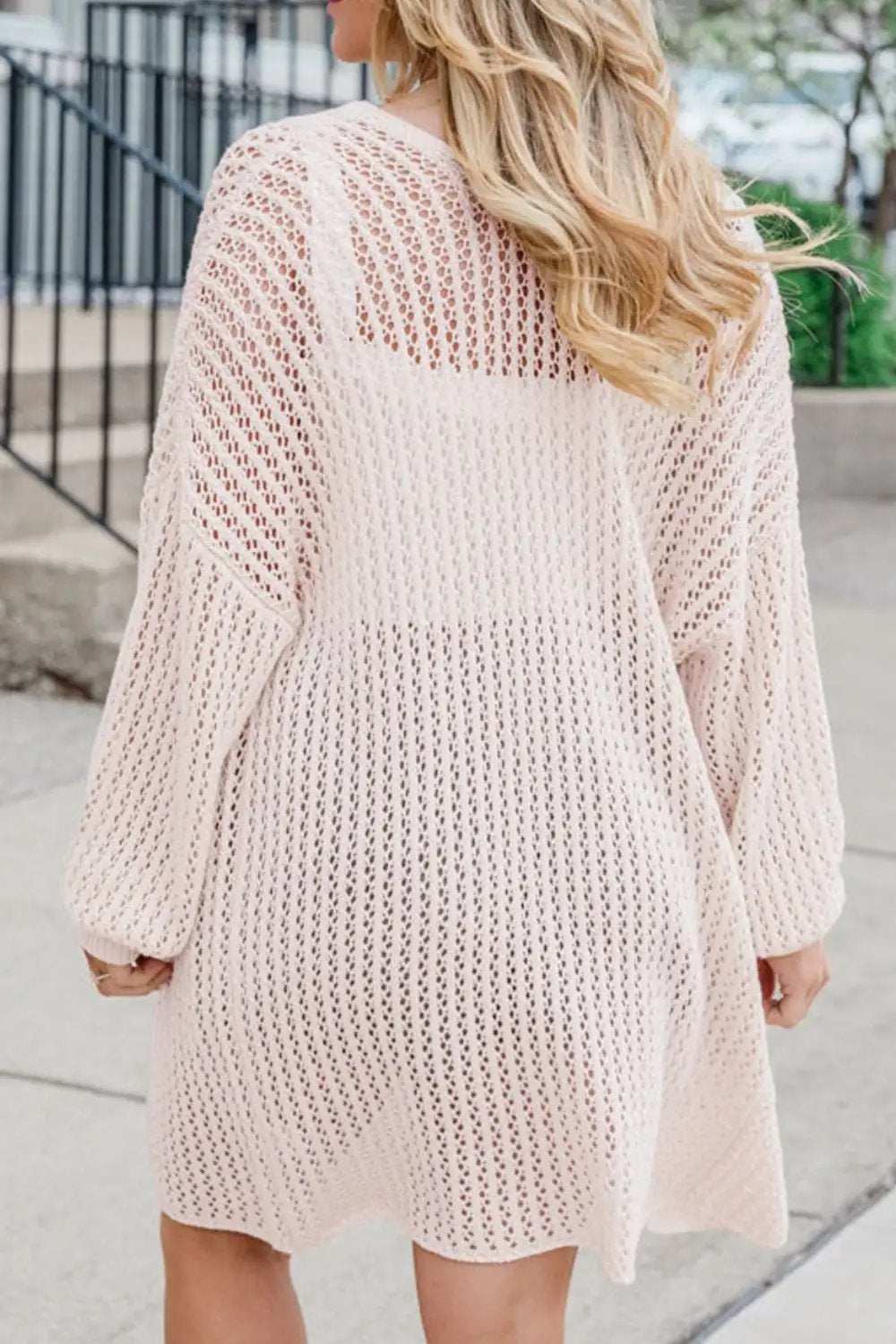 Open Front Long Sleeve Cardigan - Trendsi - Flyclothing LLC