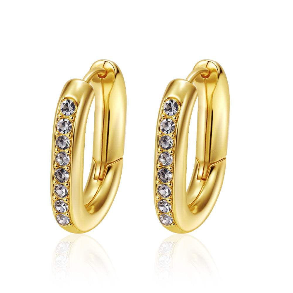 Womens Simple Stainless Steel Hoop Earrings - My Store - Flyclothing LLC