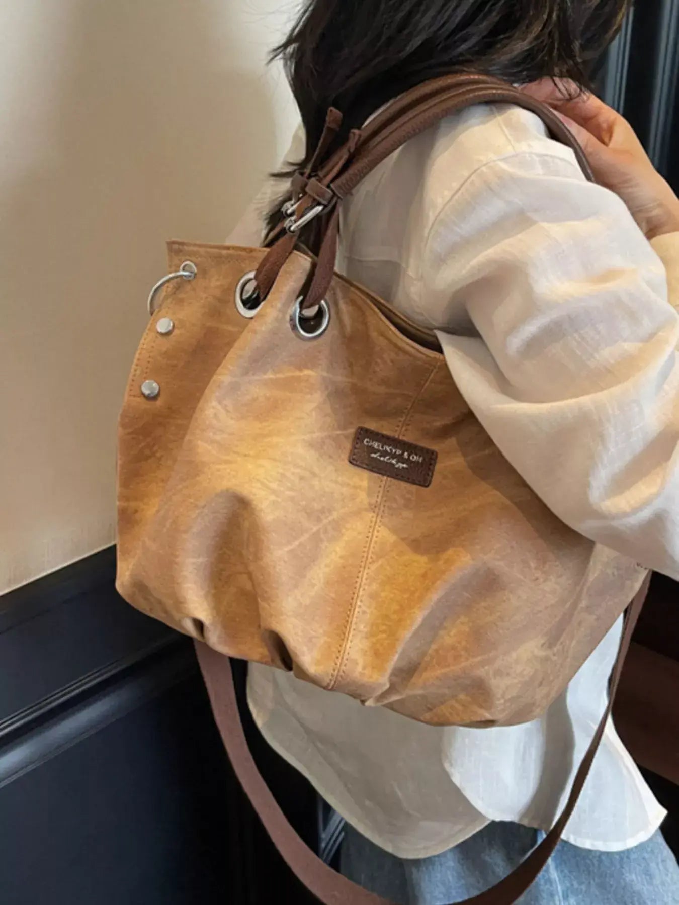 Vintage Adjustable Strap Crossbody Bag - Trendsi - Flyclothing LLC