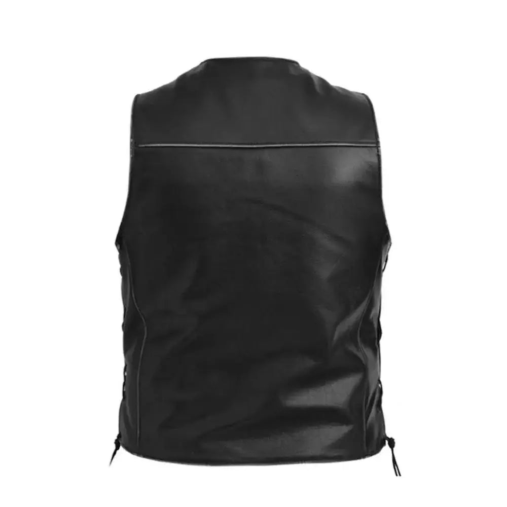 Billy - Mens Premium Leather Vest - Unik Just for Bikers - Flyclothing LLC