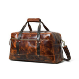 Espresso Elegance Carry on Duffle, Saddle Tan - Classy Leather Bags - Flyclothing LLC