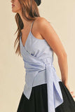 Aemi + Co Side Knotted Surplice Striped Cami - Trendsi - Flyclothing LLC