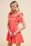 SO ME Fit and Flare Washed Gameday Dress - Trendsi