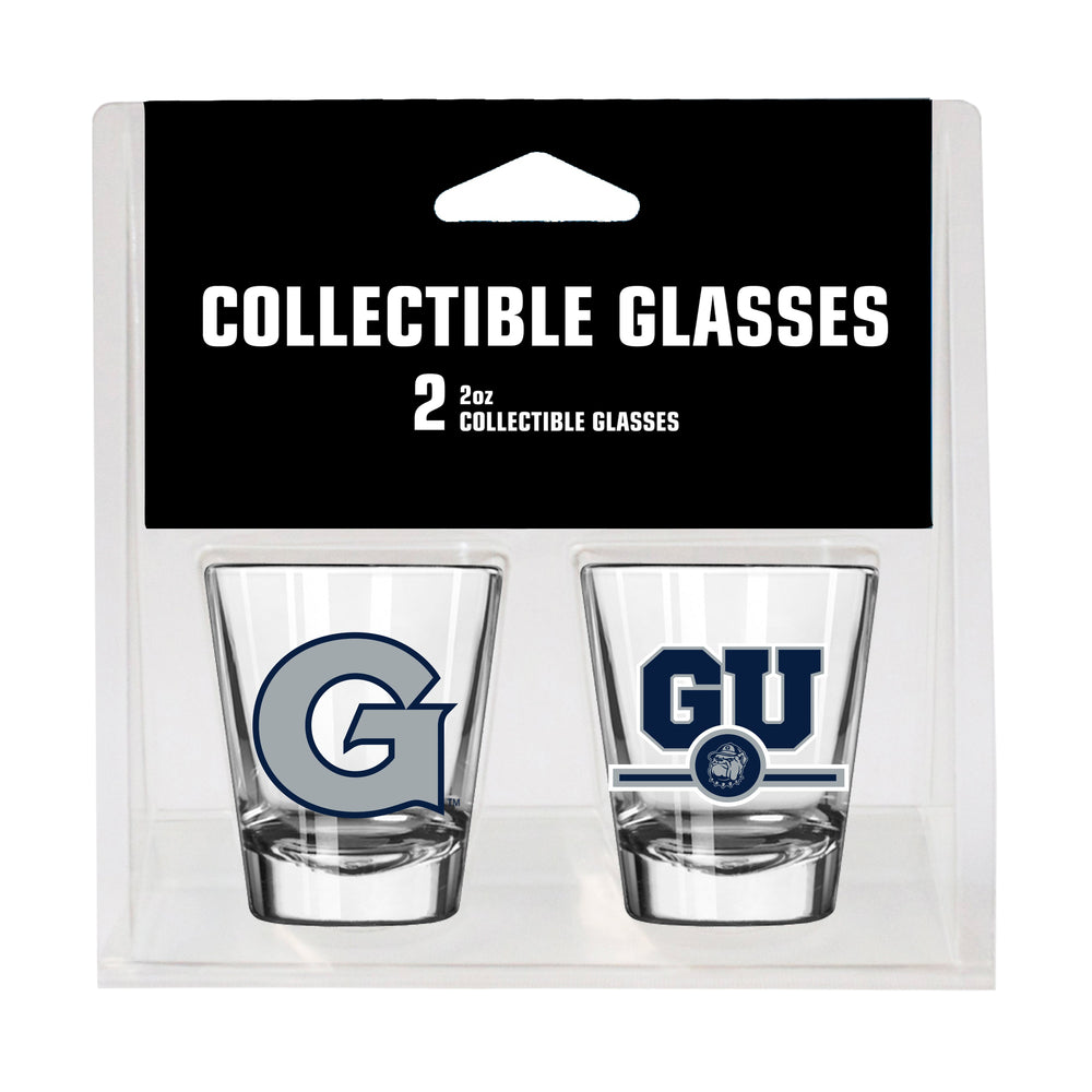 Georgetown Campus Colors 2oz Letterman Shot Glass 2 Pack