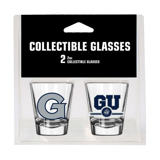 Georgetown Campus Colors 2oz Letterman Shot Glass 2 Pack - Logo Brands - Flyclothing LLC