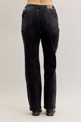 Judy Blue Mid Rise Straight Western Seam Detail Jeans - Trendsi - Flyclothing LLC