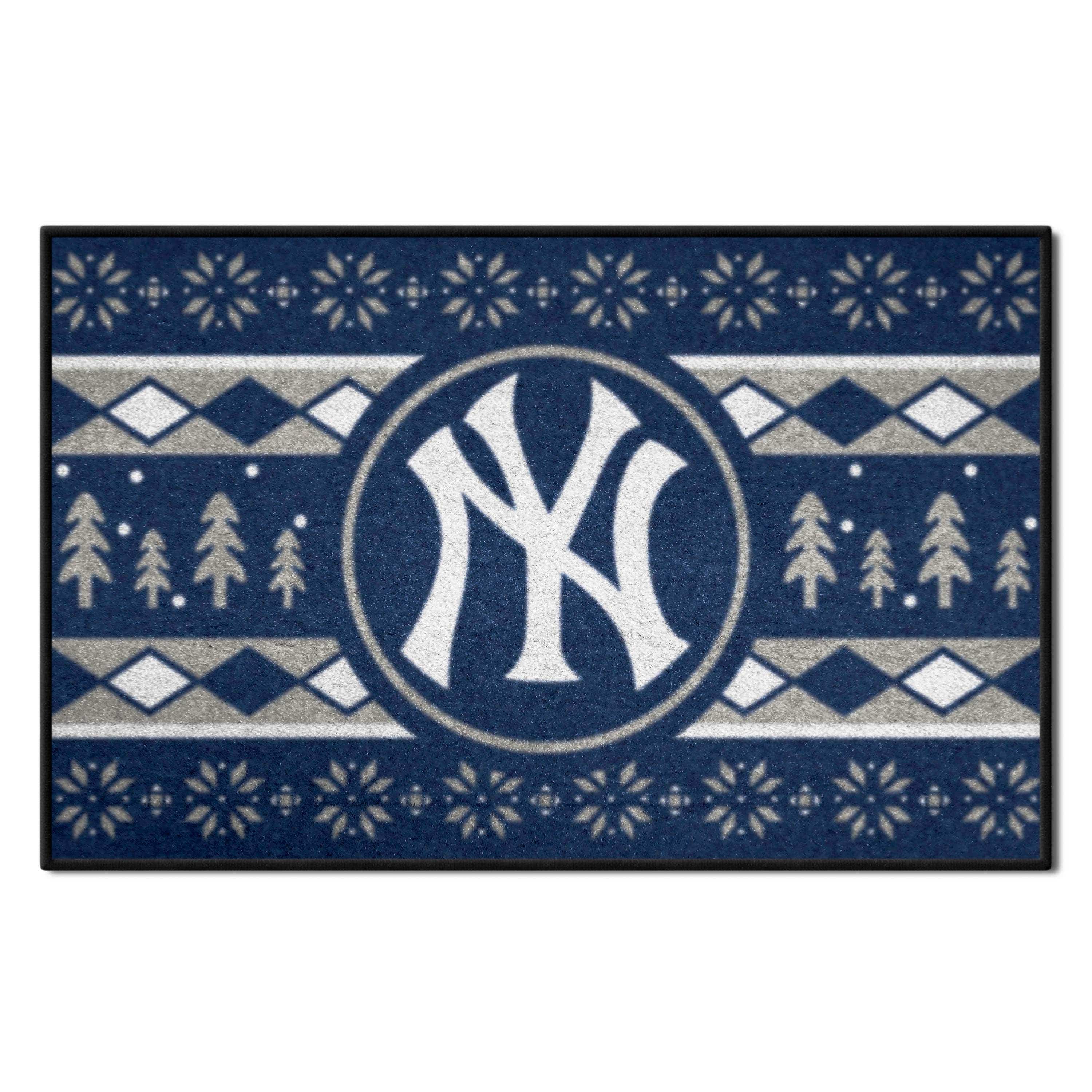 New York Yankees Holiday Sweater Starter Mat Accent Rug - 19in. x 30in. - New York Yankees