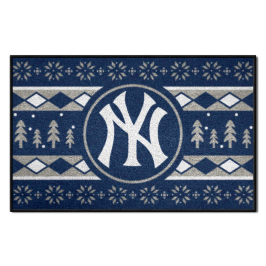 New York Yankees Holiday Sweater Starter Mat Accent Rug - 19in. x 30in. - New York Yankees