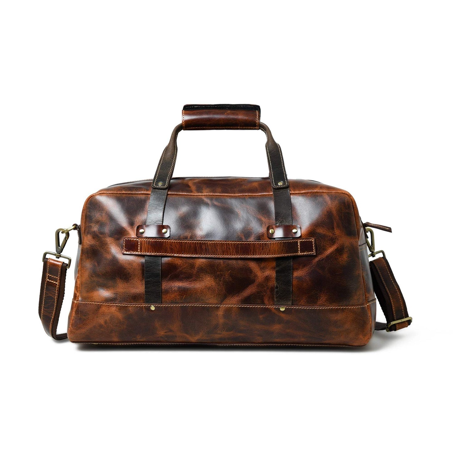 Espresso Elegance Carry on Duffle, Saddle Tan - Classy Leather Bags - Flyclothing LLC