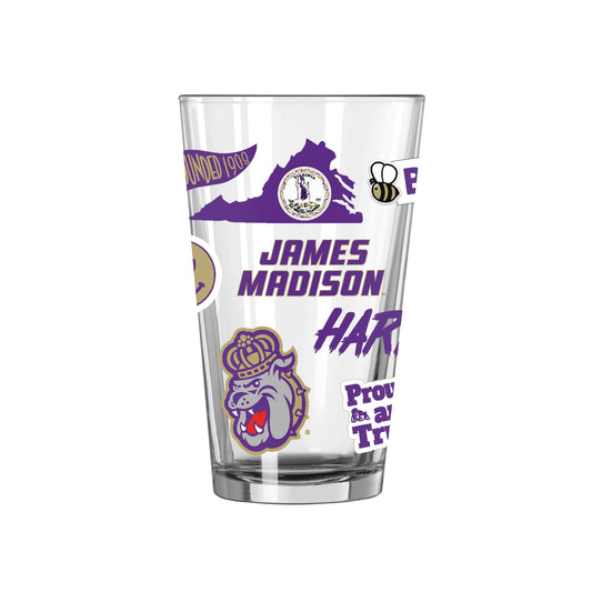 James Madison 16oz Native Pint Glass - Logo Brands - Flyclothing LLC