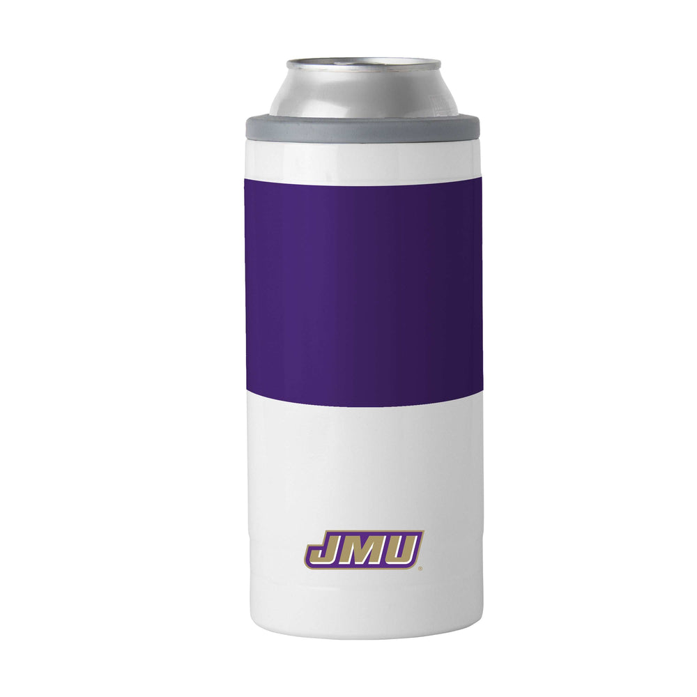 James Madison 12oz Colorblock Slim Can Coolie - Logo Brands - Flyclothing LLC