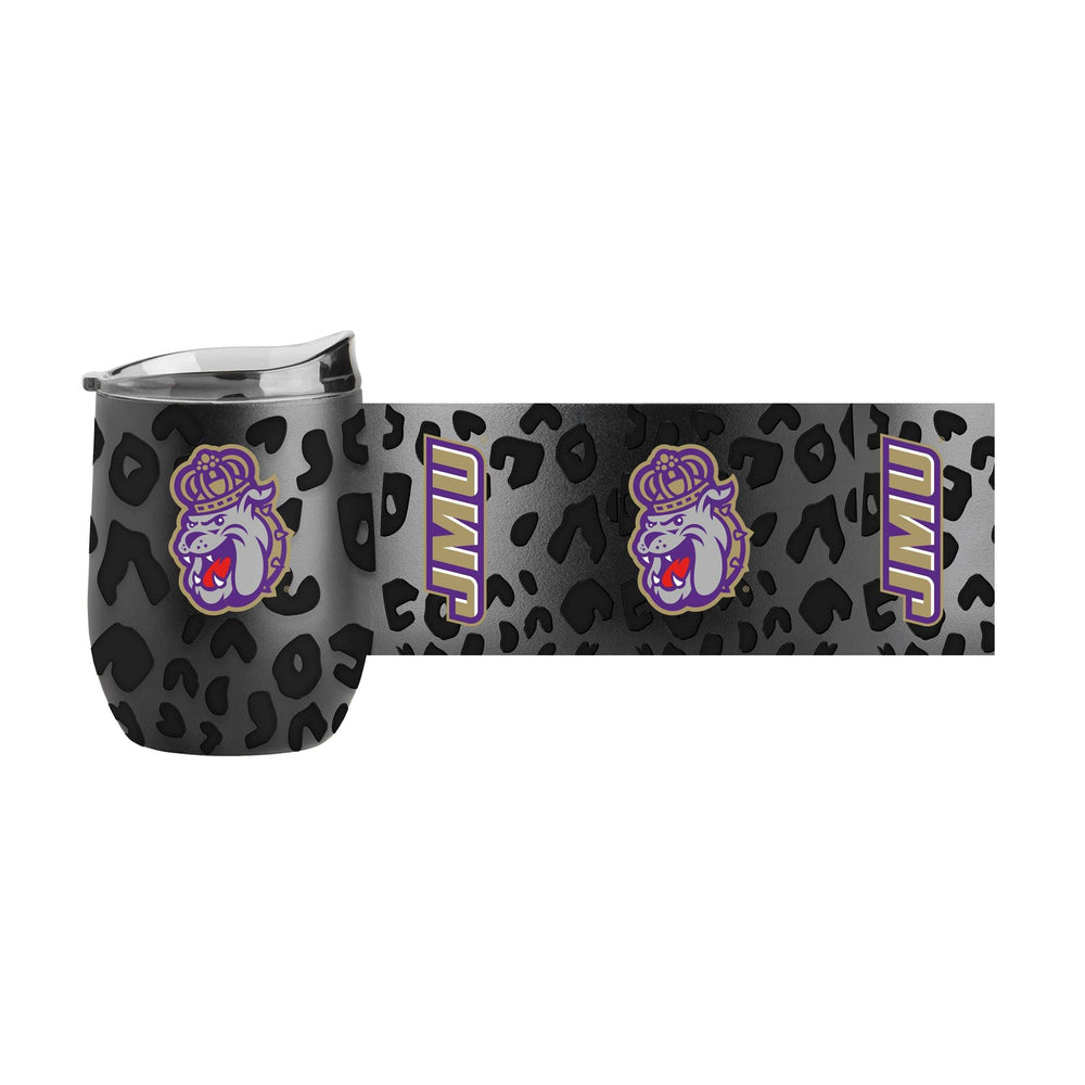 James Madison Leopard 16oz Black Powdercoat Curved Beverage - Logo Brands - Flyclothing LLC
