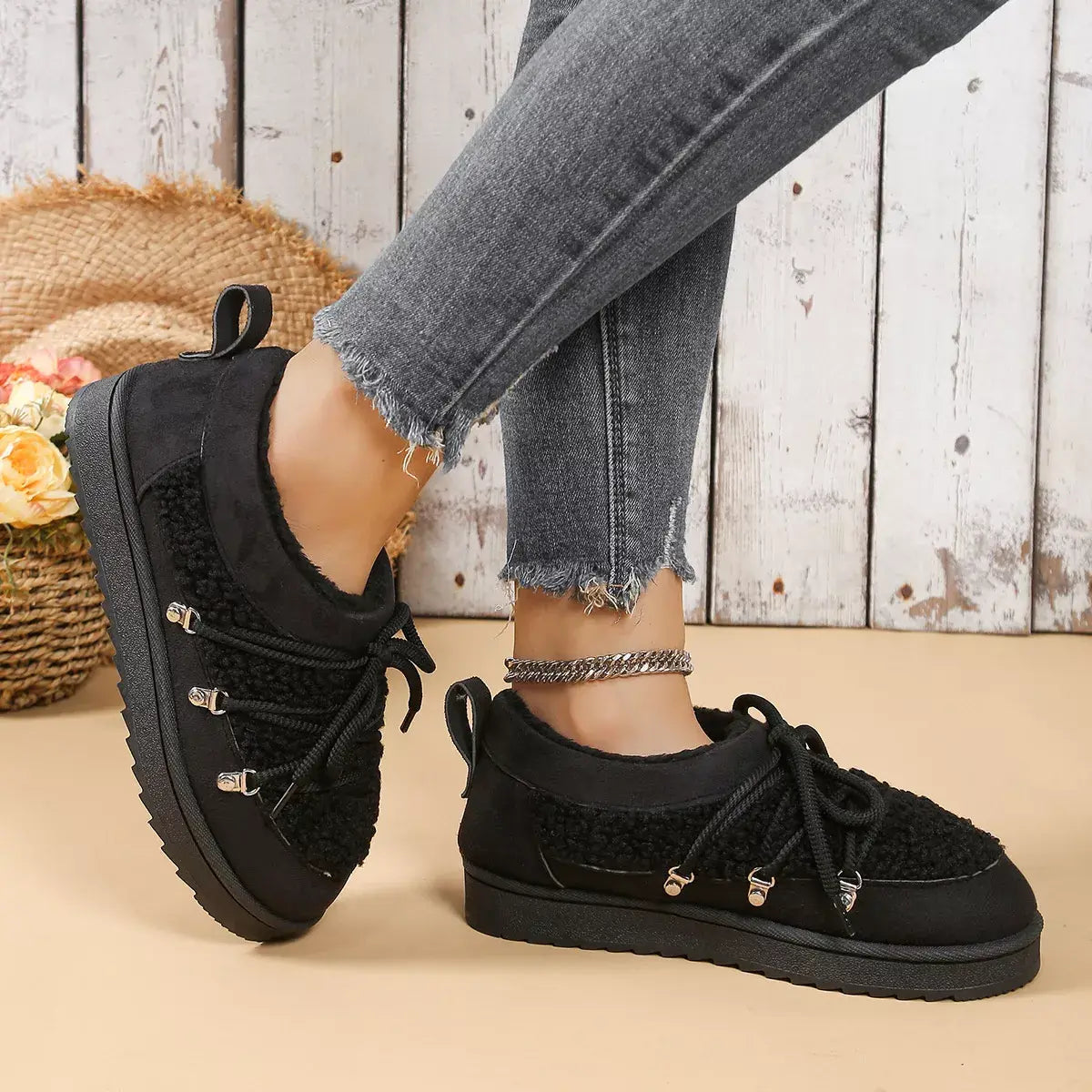 Lace-Up Ankle Boots - Trendsi - Flyclothing LLC