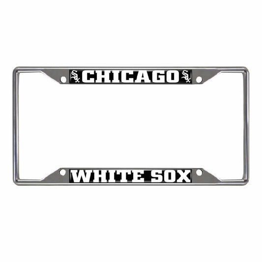 Chicago White Sox Chrome Metal License Plate Frame, 6.25in x 12.25in - Chicago White Sox