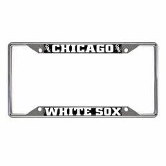 Chicago White Sox Chrome Metal License Plate Frame, 6.25in x 12.25in - Chicago White Sox