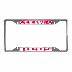 Cincinnati Reds Chrome Metal License Plate Frame, 6.25in x 12.25in - Cincinnati Reds