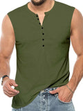 Men's Full Size Button Detail Tank Plus Size - Trendsi - Flyclothing LLC