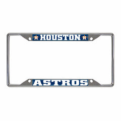 Houston Astros Chrome Metal License Plate Frame, 6.25in x 12.25in - Houston Astros