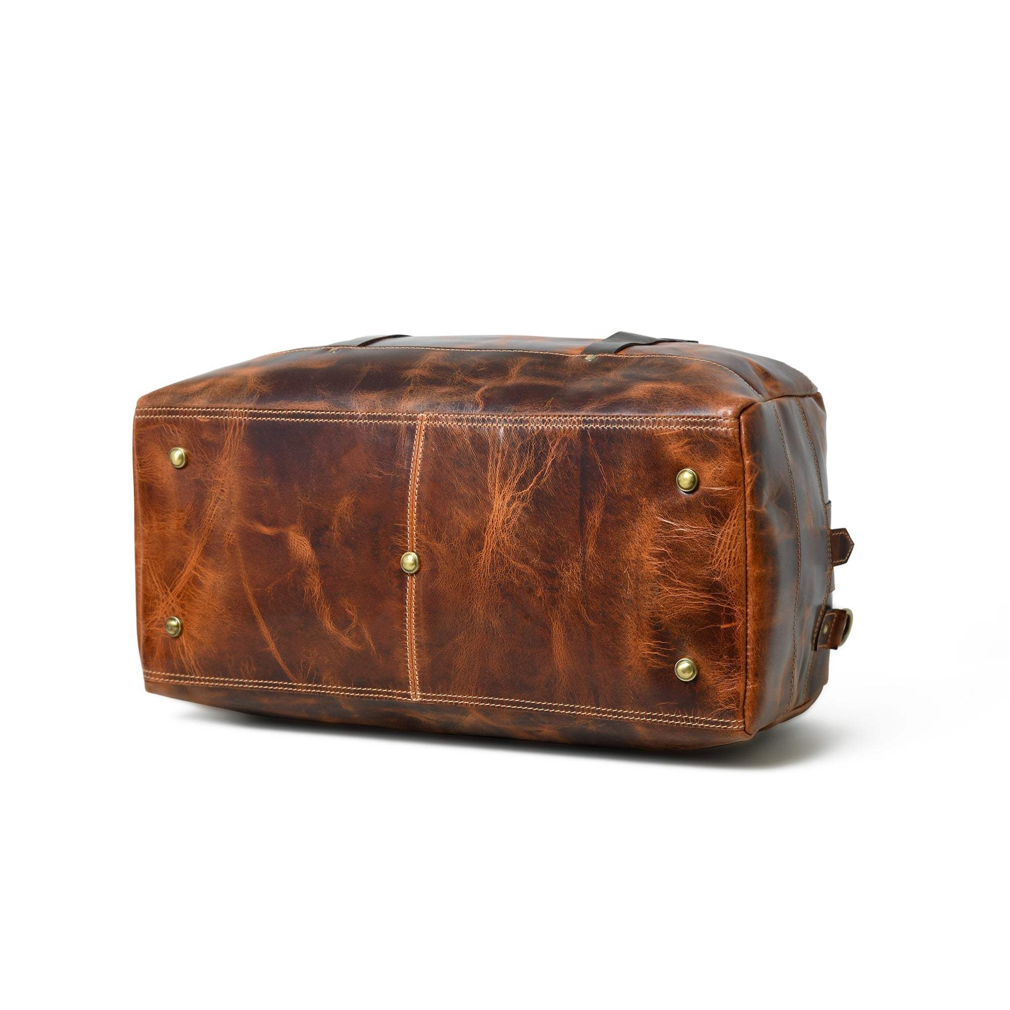 Espresso Elegance Carry on Duffle, Saddle Tan - Classy Leather Bags - Flyclothing LLC