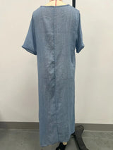 Full Size V-Neck Short Sleeve Midi Dress Plus Size - Trendsi - Flyclothing LLC