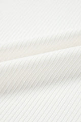 Eyelet Short Sleeve Patchwork Ribbed Top - Trendsi - Flyclothing LLC