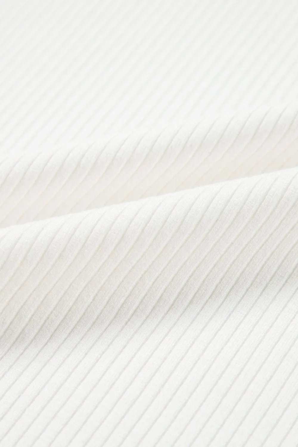 Eyelet Short Sleeve Patchwork Ribbed Top - Trendsi - Flyclothing LLC