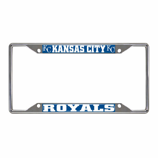 Kansas City Royals Chrome Metal License Plate Frame, 6.25in x 12.25in - Kansas City Royals