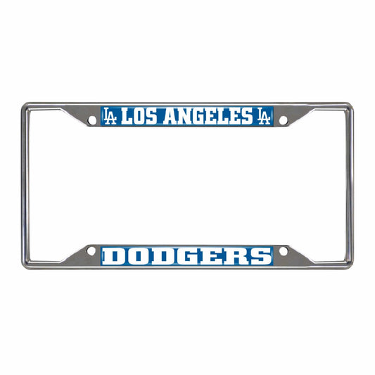 Los Angeles Dodgers Chrome Metal License Plate Frame, 6.25in x 12.25in - Los Angeles Dodgers